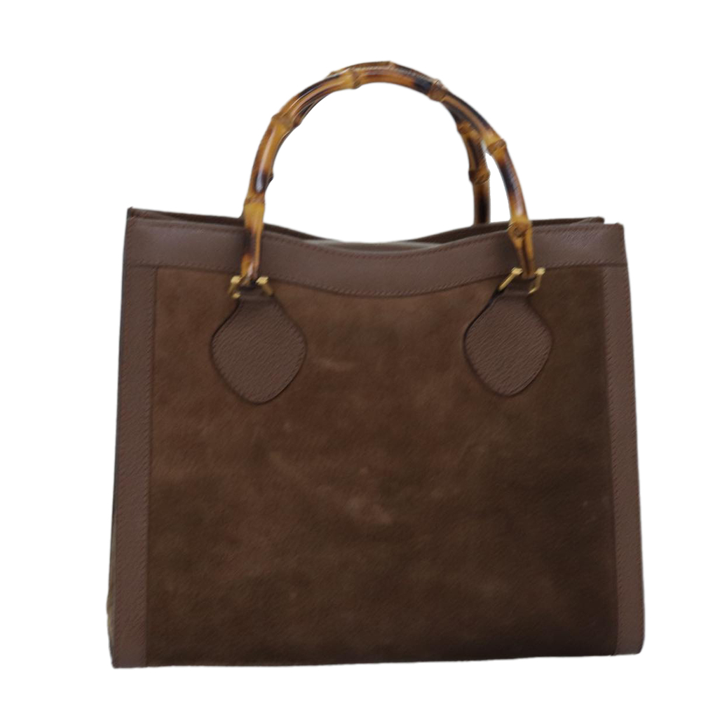 GUCCI Bamboo Tote Bag Suede Brown 002 2853 0260 0 Auth 75116 - Picture 1 of 16